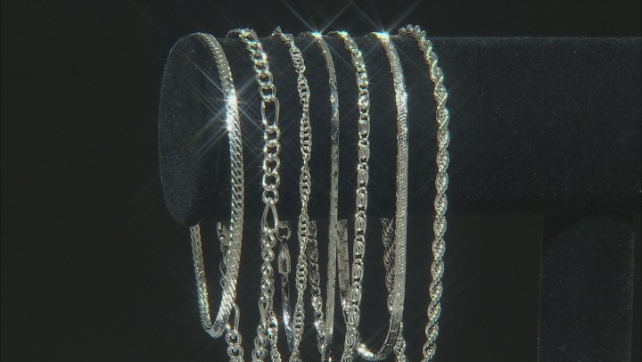 Silver Tone Necklace and Bracelet Set of 14 Video Thumbnail