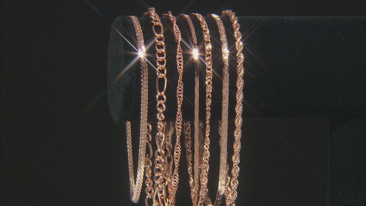 Rose Tone Chain and Bracelet Set of 14 Video Thumbnail