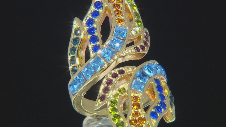 Gold Tone Multi Color Crystal Ring Video Thumbnail