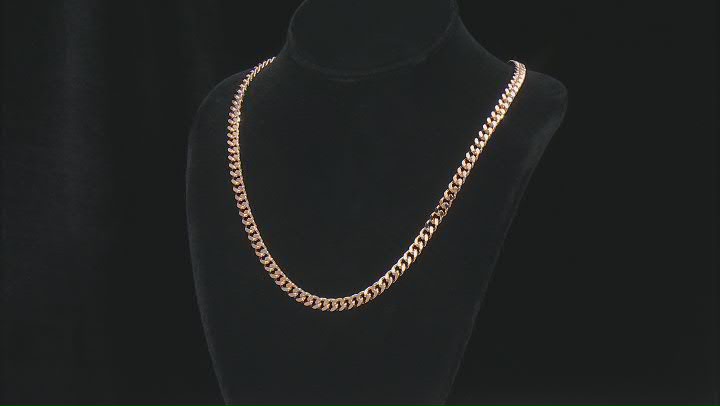 Gold Tone Mens Curb Link Chain Necklace Video Thumbnail