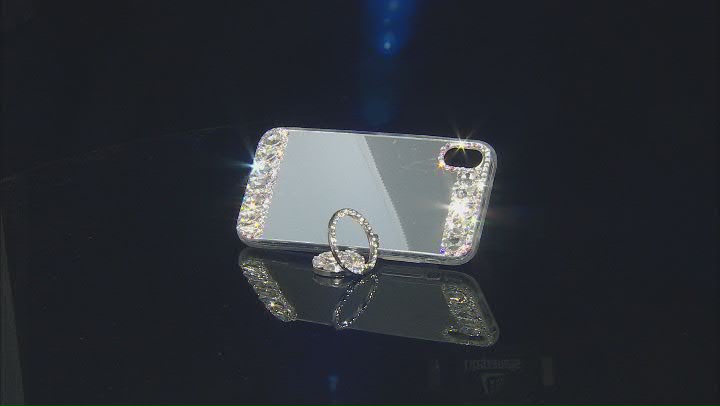 White and Iridescent Crystals iPhone XR Cell Phone Case with  Pop Socket Video Thumbnail