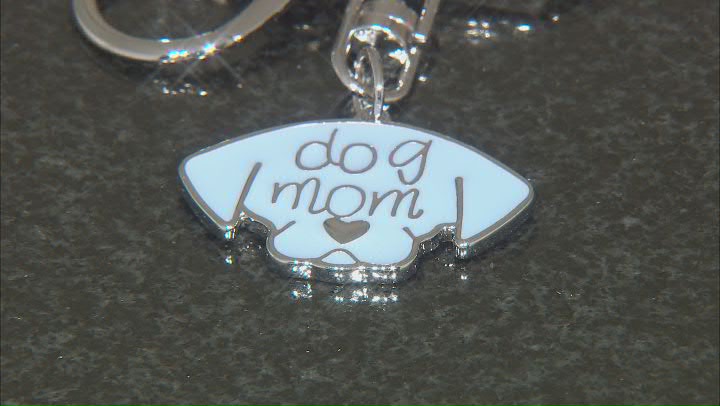 Off Park ® Collection, Silver Tone Blue Enamel "Dog Mom" Key Chain Video Thumbnail