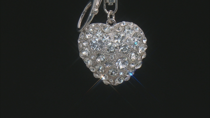 Rhinestone Heart Shape Silver Tone Key Chain Video Thumbnail