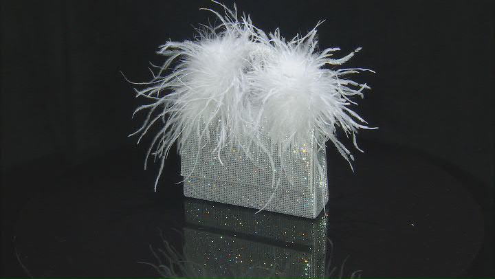 Crystal With Faux Feather Clutch Video Thumbnail