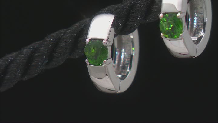 Green Chrome Diopside Rhodium Over Sterling Silver Earrings 0.54ctw Video Thumbnail