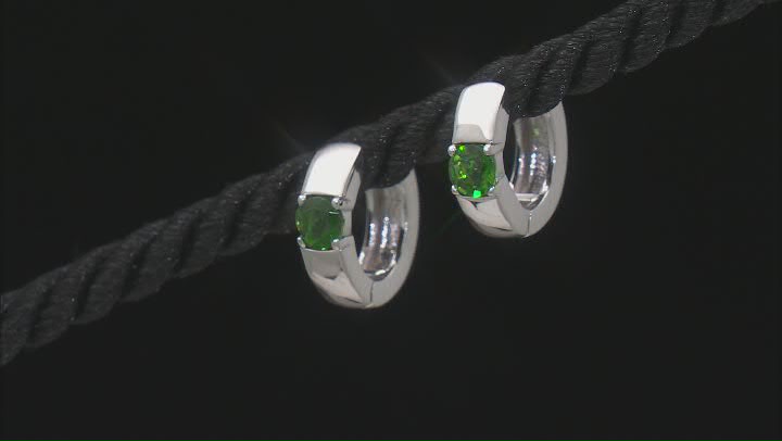 Green Chrome Diopside Rhodium Over Sterling Silver Earrings 0.54ctw Video Thumbnail