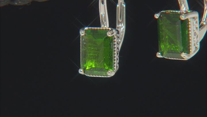 Green Chrome Diopside Rhodium Over Sterling Silver Earrings 2.79ctw Video Thumbnail