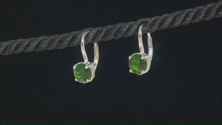 Green Chrome Diopside Rhodium Over Sterling Silver Earrings 2.52ctw Video Thumbnail