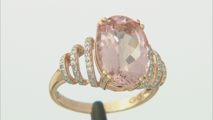 Peach Morganite 10k Rose Gold Ring 5.22ctw Video Thumbnail