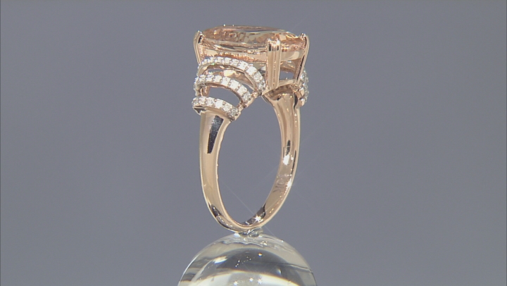 Peach Morganite 10k Rose Gold Ring 5.22ctw Video Thumbnail