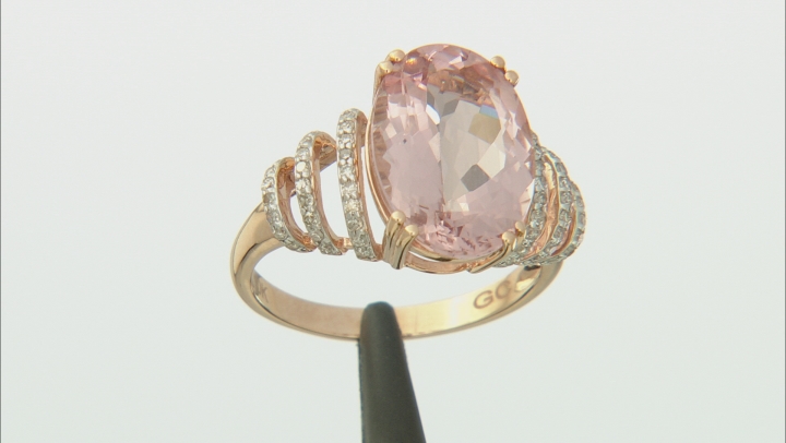 Peach Morganite 10k Rose Gold Ring 5.22ctw Video Thumbnail