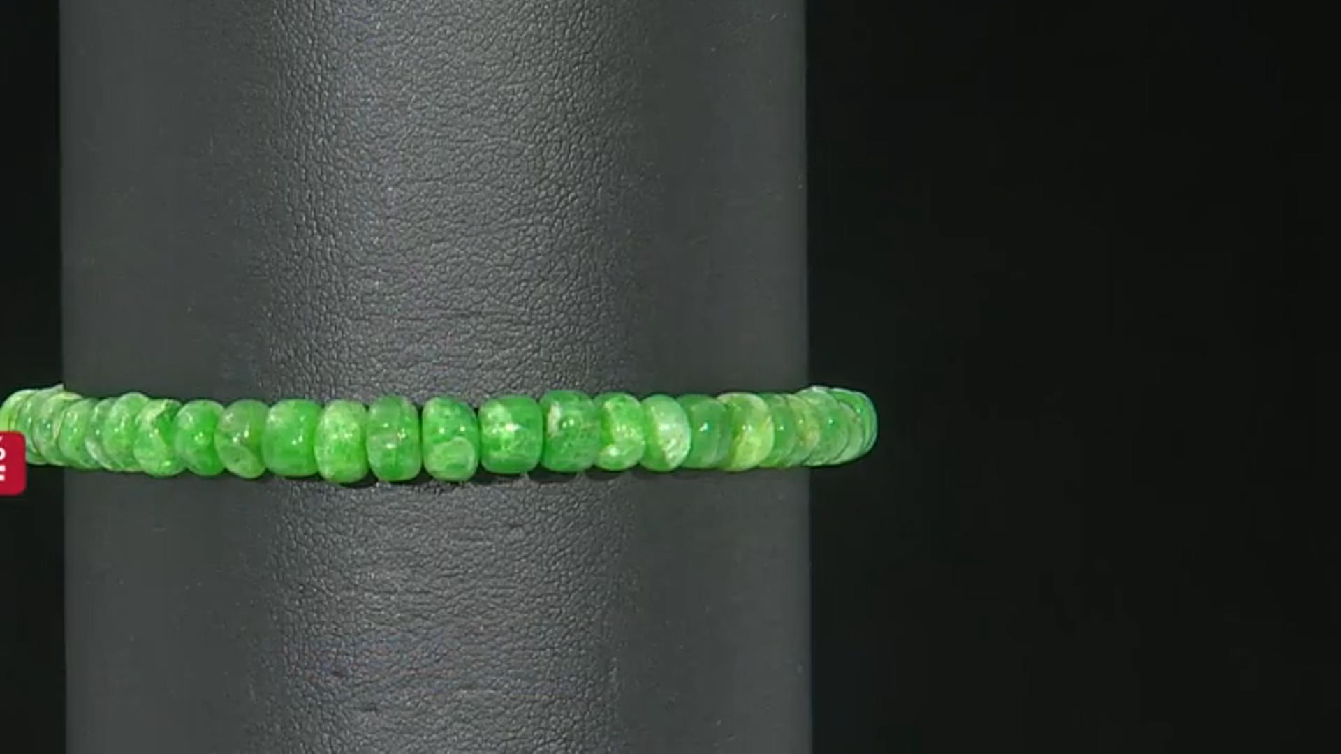 Green Beryl Rhodium Over Sterling Silver Beaded Bracelet Video Thumbnail