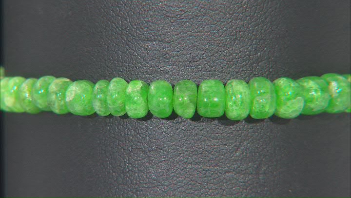 Green Beryl Rhodium Over Sterling Silver Beaded Bracelet Video Thumbnail