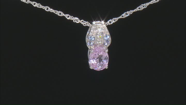 Pink Kunzite Rhodium OverSilver Pendant With Chain 2.25ctw Video Thumbnail