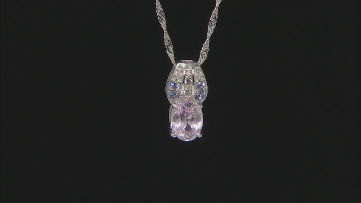 Pink Kunzite Rhodium OverSilver Pendant With Chain 2.25ctw Video Thumbnail