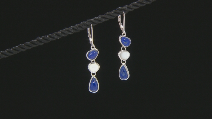 Lapis Lazuli Rhodium Over Sterling Silver Earrings Video Thumbnail