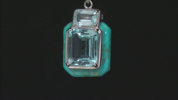 Sky Blue Topaz Rhodium Over Sterling Silver Pendant With Chain 7.40ctw Video Thumbnail