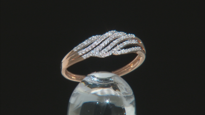 White Diamond 14k Rose Gold Band Ring .20ctw Video Thumbnail