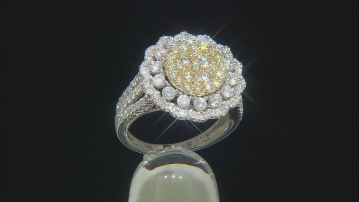 Natural Yellow And White Diamond 14K Yellow And White Gold Ring 2.00ctw Video Thumbnail