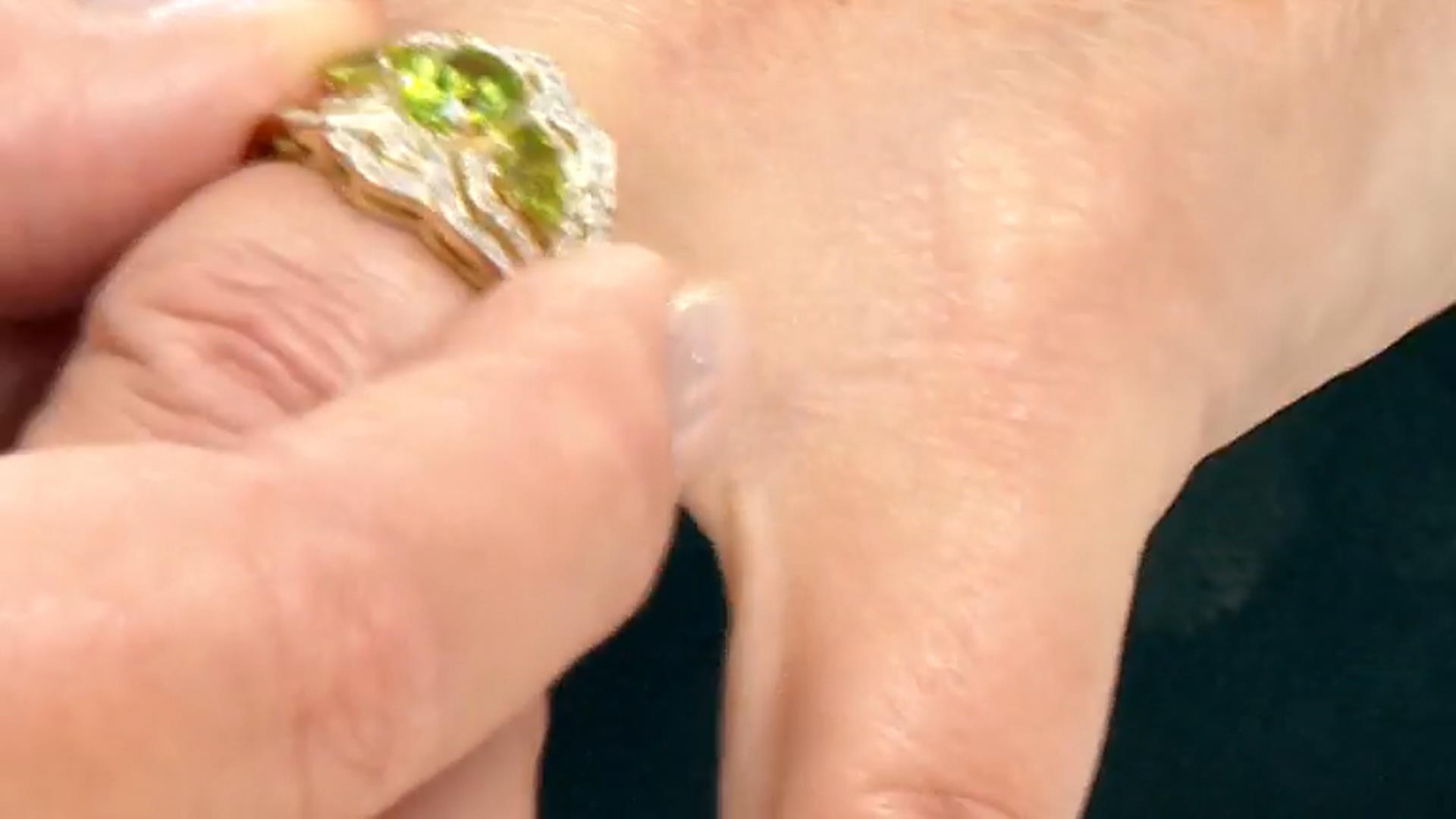 Green Peridot And White Diamond 14k Yellow Gold 3-Stone Ring 2.28ctw Video Thumbnail