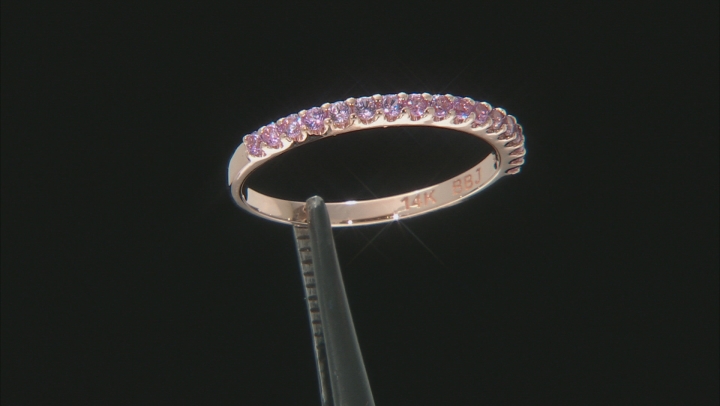 Pink Sapphire 14k Rose Gold Band Ring 0.28ctw Video Thumbnail