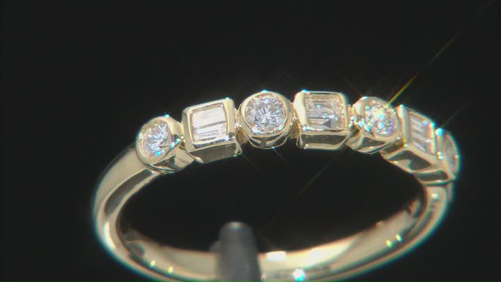 White Diamond 14k Yellow Gold Band Ring 0.25ctw Video Thumbnail