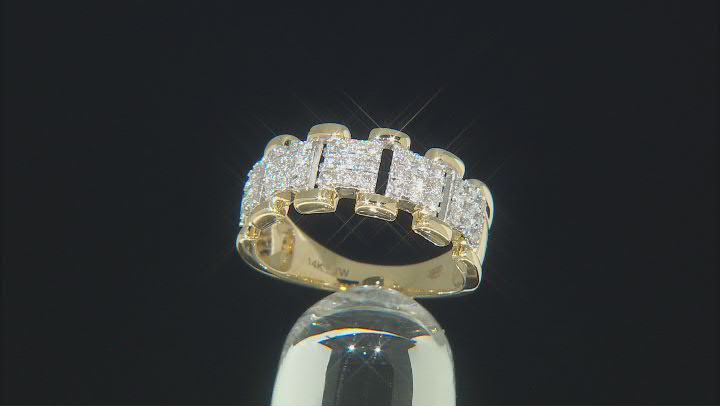 White Diamond 14k Yellow Gold Link Band Ring 0.50ctw Video Thumbnail