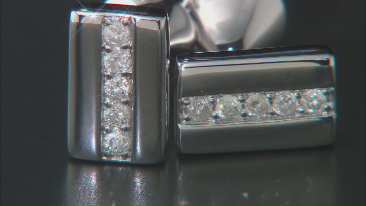 White Diamond 14k White Gold Cufflinks 0.33ctw