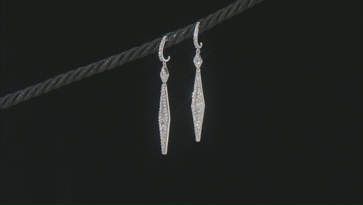 White Diamond 14k White Gold Dangle Earrings 1.50ctw Video Thumbnail