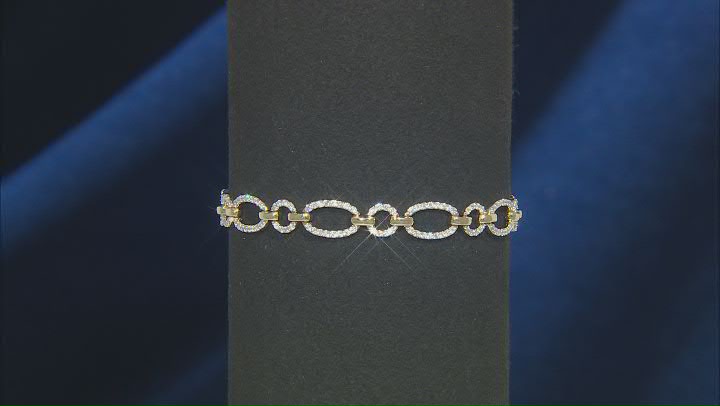 White Diamond 14k Yellow Gold Tennis Bracelet 1.50ctw Video Thumbnail