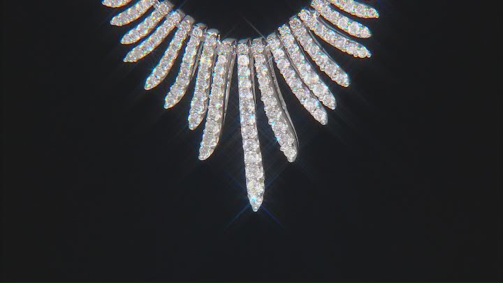 White Diamond 14k White Gold Graduated Necklace 1.50ctw Video Thumbnail