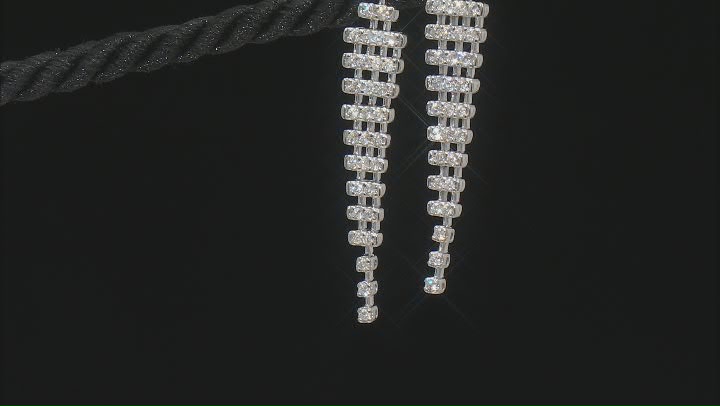 White Diamond 14k White Gold Drop Earrings 1.00ctw Video Thumbnail