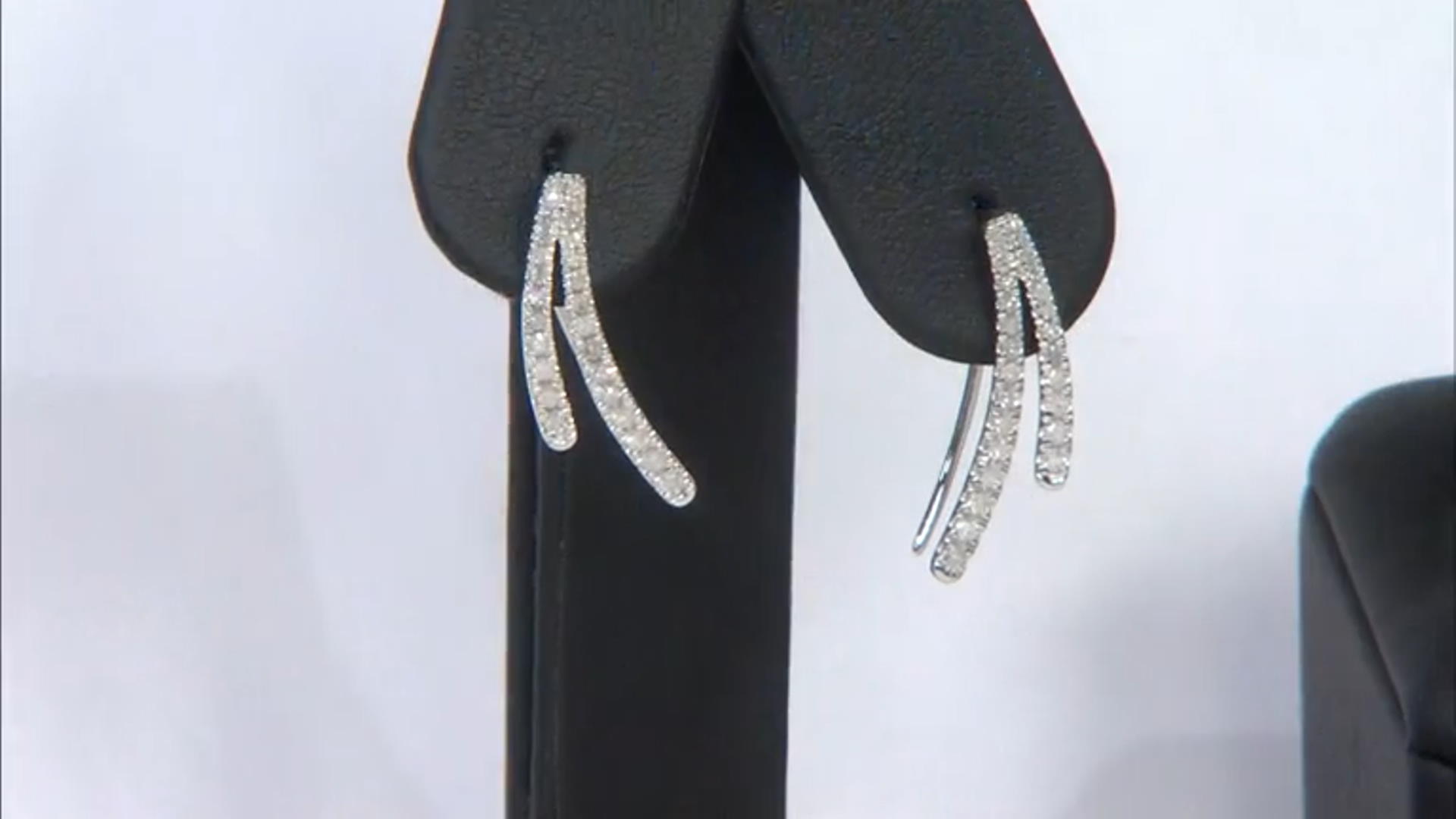 White Diamond 14k White Gold Drop Earrings 0.40ctw Video Thumbnail