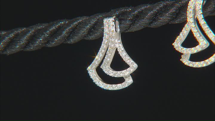 White Diamond 14k White Gold Drop Earrings 0.33ctw Video Thumbnail