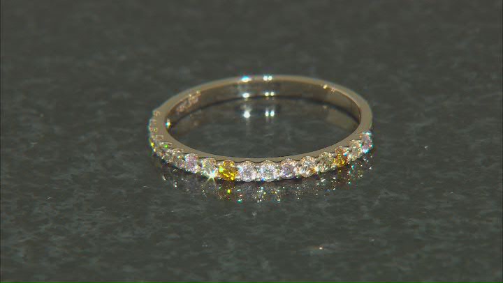 Multi-Color Diamond 14k Yellow Gold Band Ring 0.30ctw Video Thumbnail