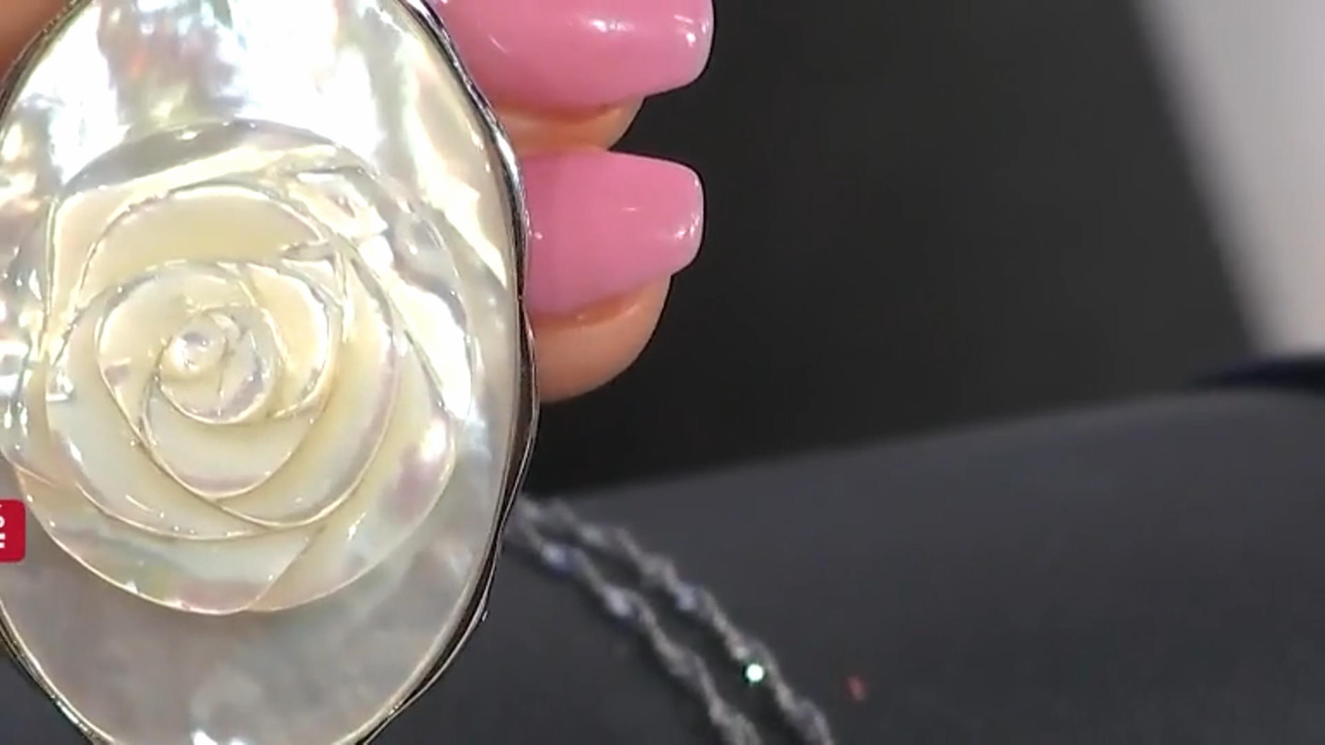White Mother-Of-Pearl Hand Carved Rose Rhodium Over Sterling Silver Earrings Video Thumbnail