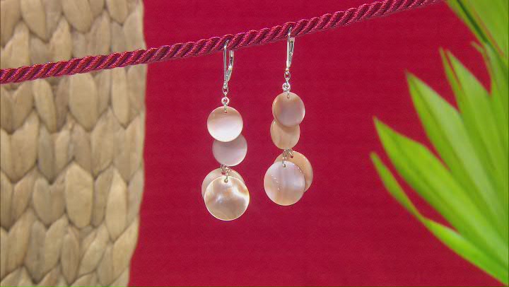 Mother-of-Pearl Sterling Silver 4 Stone Drop Earrings Video Thumbnail