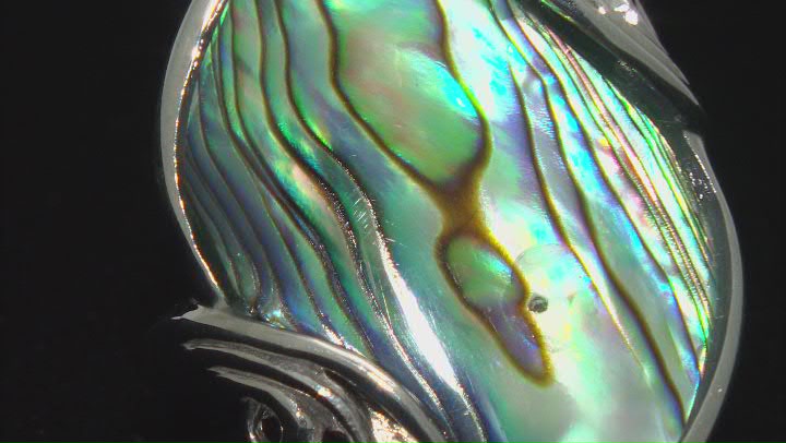 Abalone Shell Rhodium Over Sterling Silver Flower Design Ring Video Thumbnail