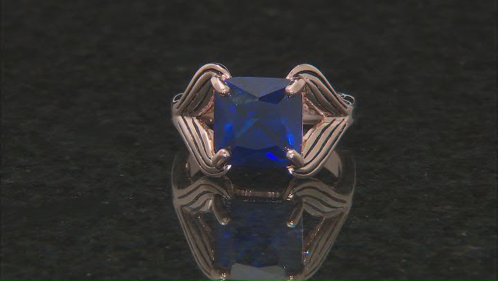 Lab Created Spinel & Abalone Shell 18k Rose Gold Over Silver Ring 4.22ct Video Thumbnail