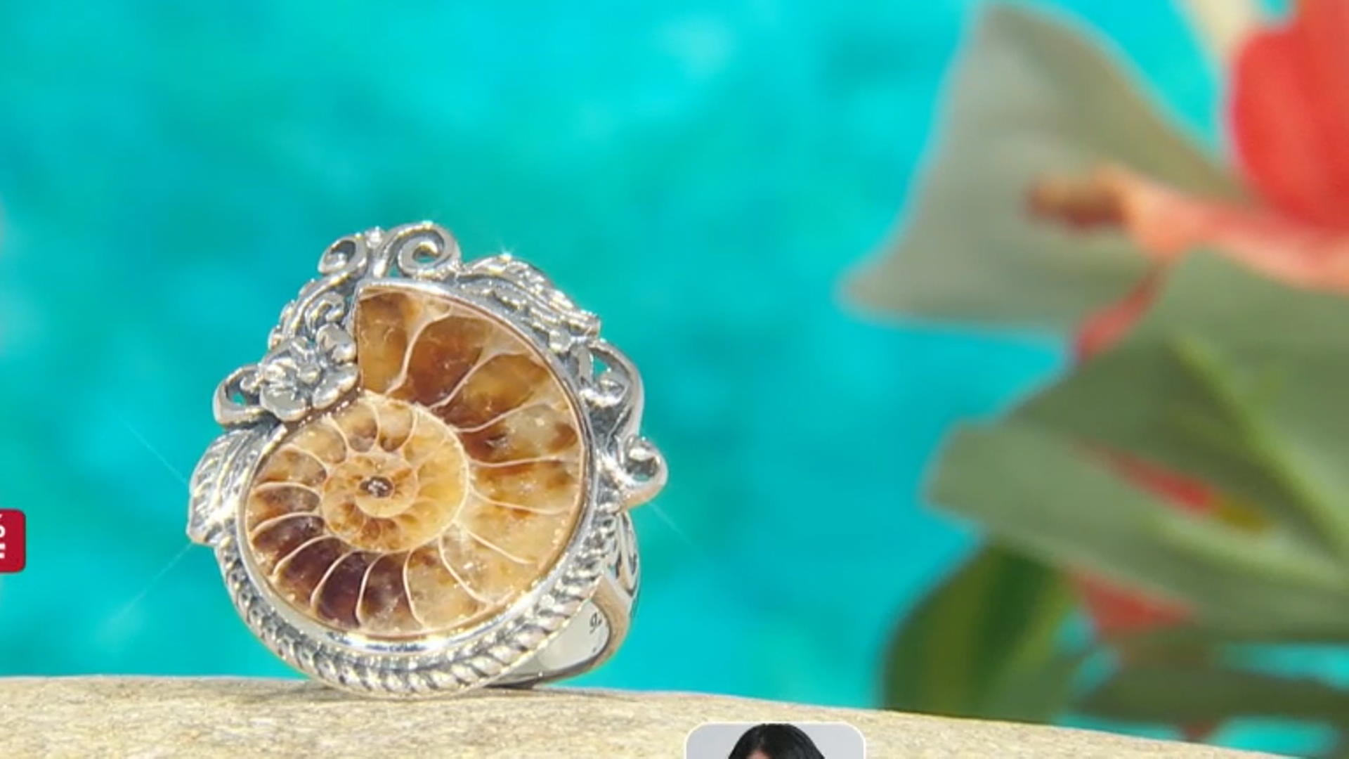 Ammonite Shell Sterling Silver Ring Video Thumbnail