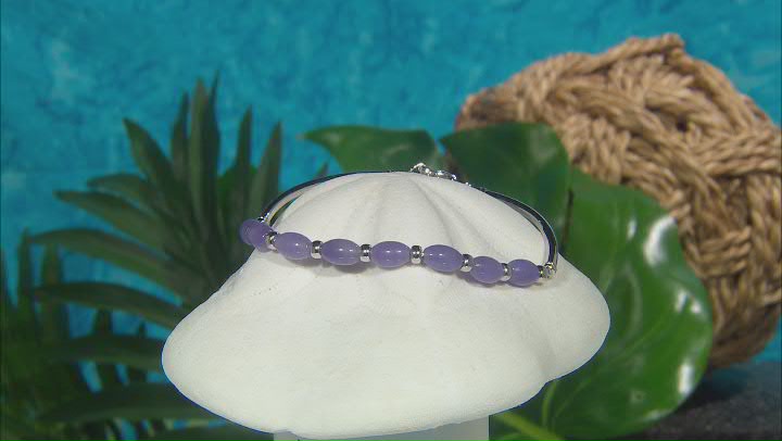 Purple Jadeite Rhodium Over Sterling Silver Bracelet Video Thumbnail
