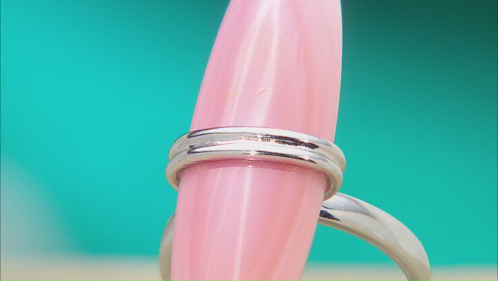 Marquise Pink Conch Shell Sterling Silver Ring Video Thumbnail