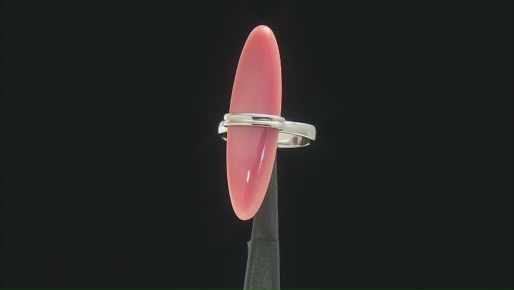 Marquise Pink Conch Shell Sterling Silver Ring Video Thumbnail