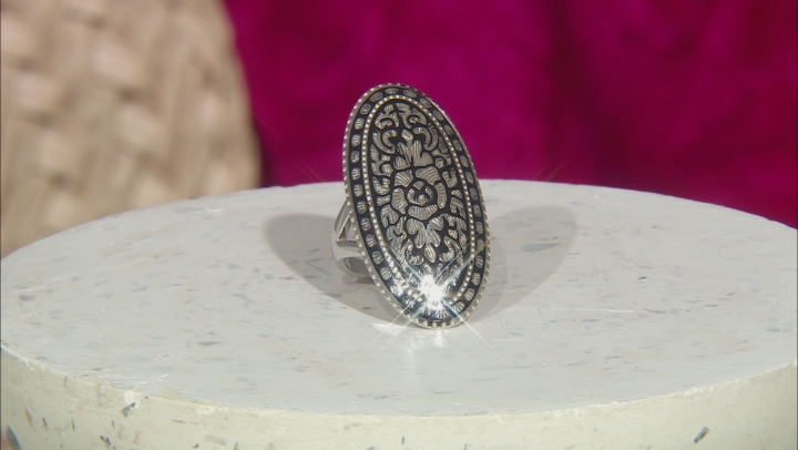 Sterling Silver Floral Design Ring Video Thumbnail