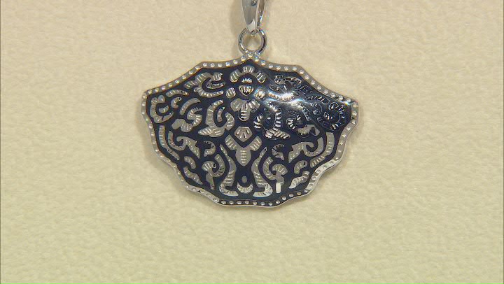 Sterling Silver Floral Design Pendant With Chain Video Thumbnail