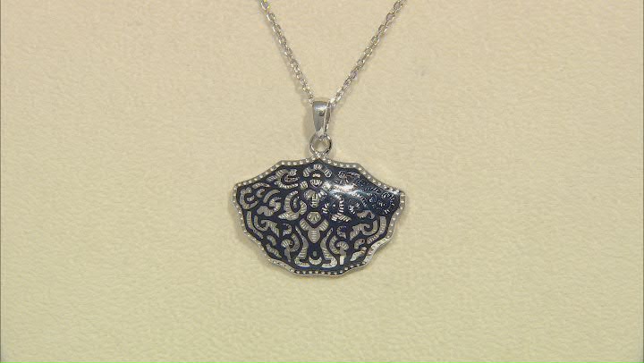 Sterling Silver Floral Design Pendant With Chain Video Thumbnail