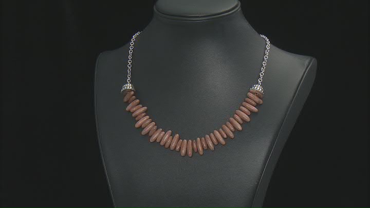 Rhodium Over Silver Wood Necklace Video Thumbnail