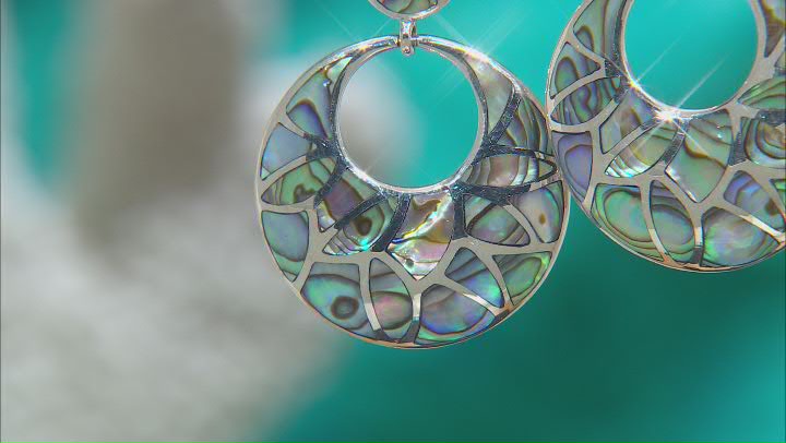 Abalone Shell Sterling Silver Inlay Dangle Earrings Video Thumbnail