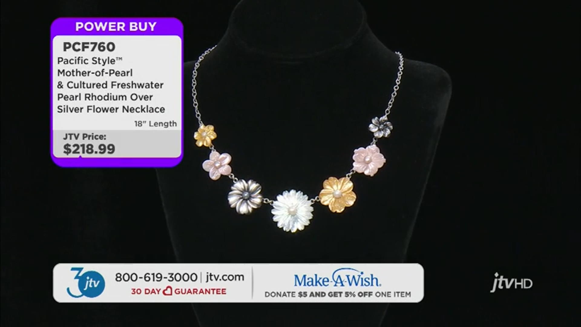 Mother-of-Pearl and Cultured Freshwater Pearl Rhodium Over Silver Flower Necklace Video Thumbnail