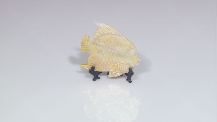 Golden Mother-of-Pearl Carved Fish Decor with Stand Video Thumbnail